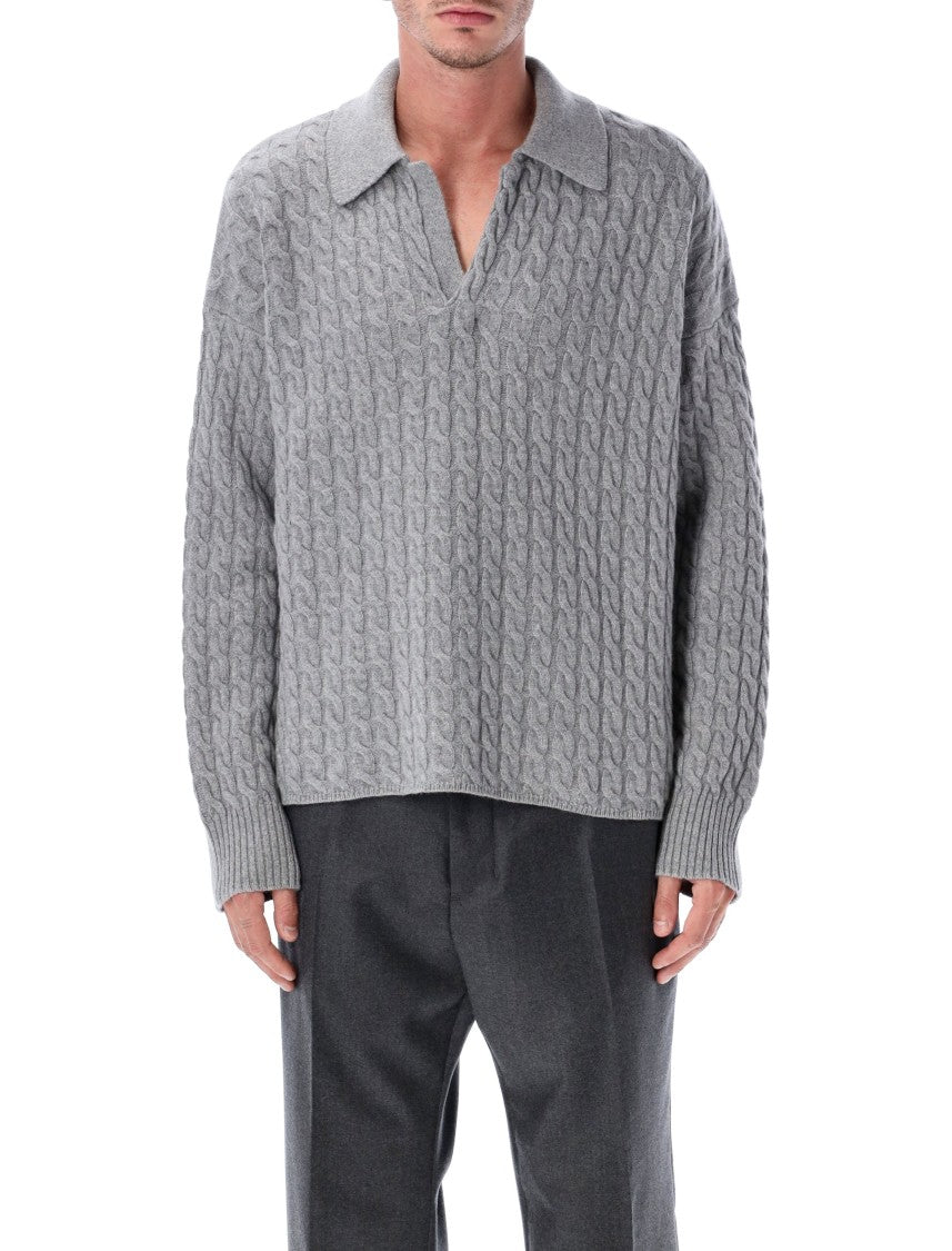 Ami Cable Knit Polo