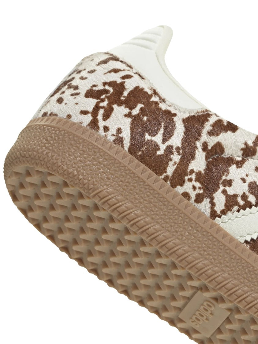Adidas Samba Cow Print Sneakers With Pony Hair