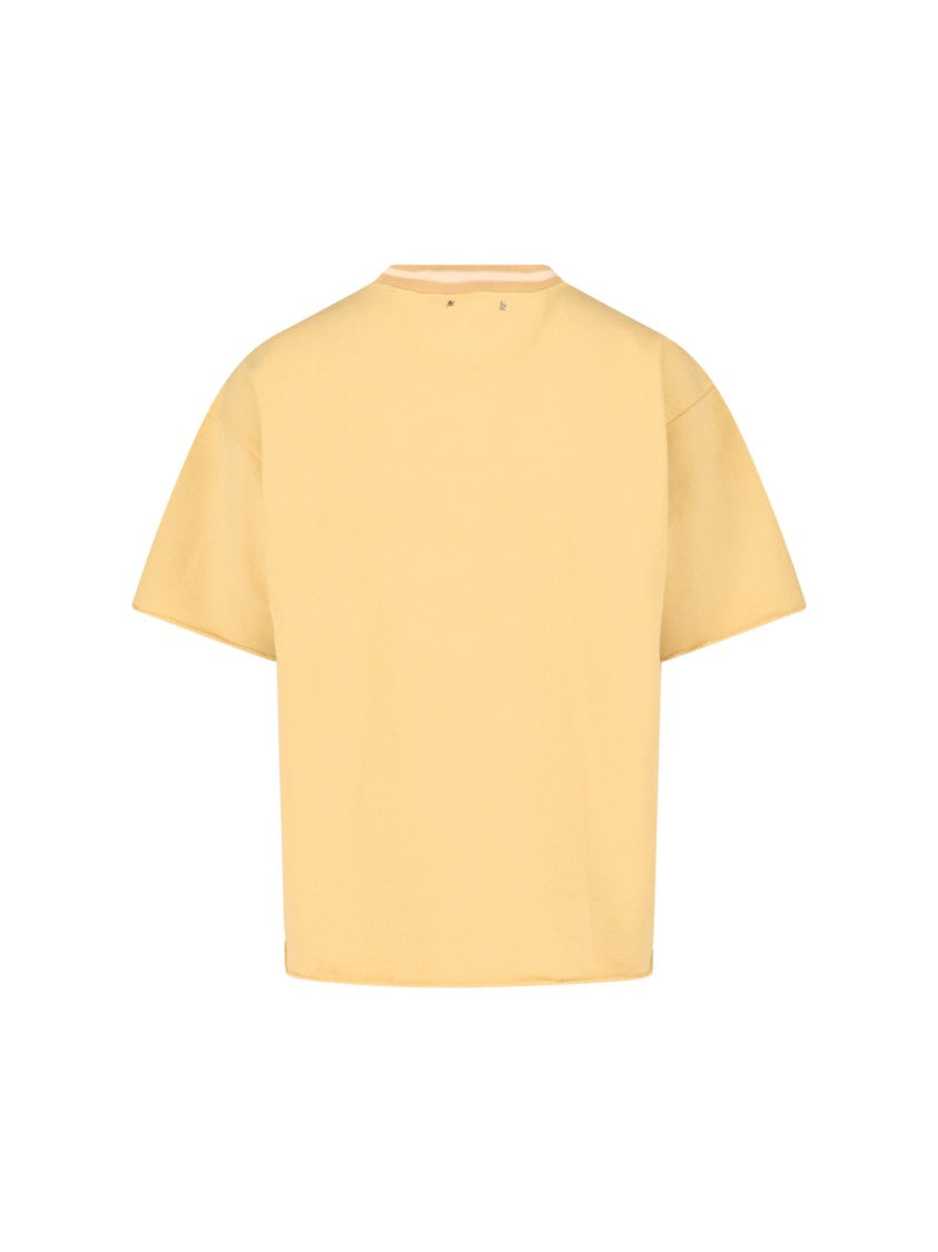 Golden Goose Crew-Neck T-Shirt With Distressed Black Logo