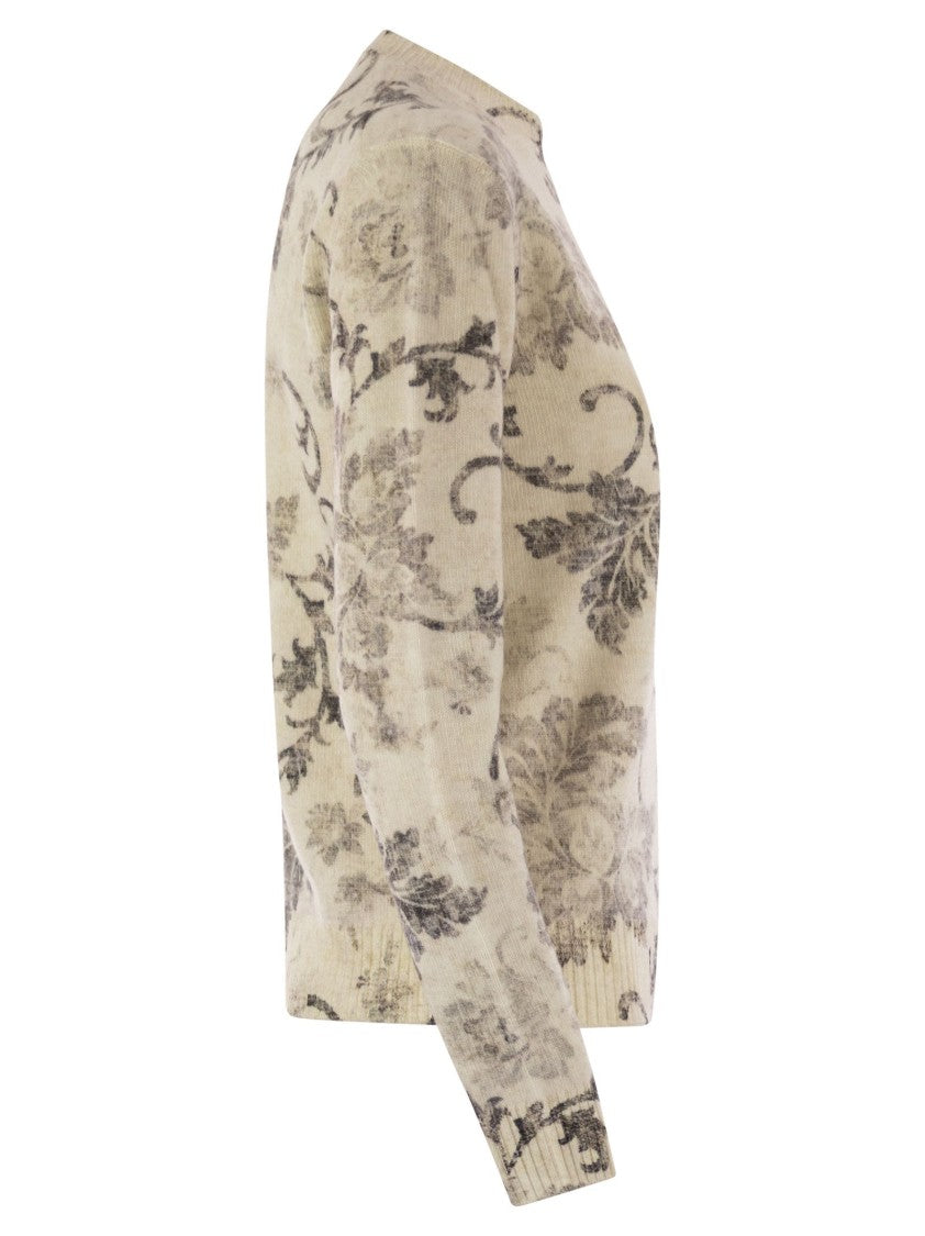 Herno Wool Jumper With Floral Pattern