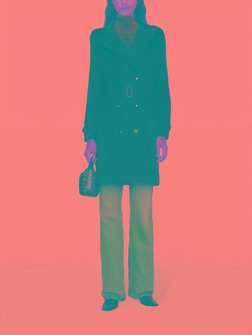 Burberry Double-Breasted Cotton Trench Coat With Belted Waist