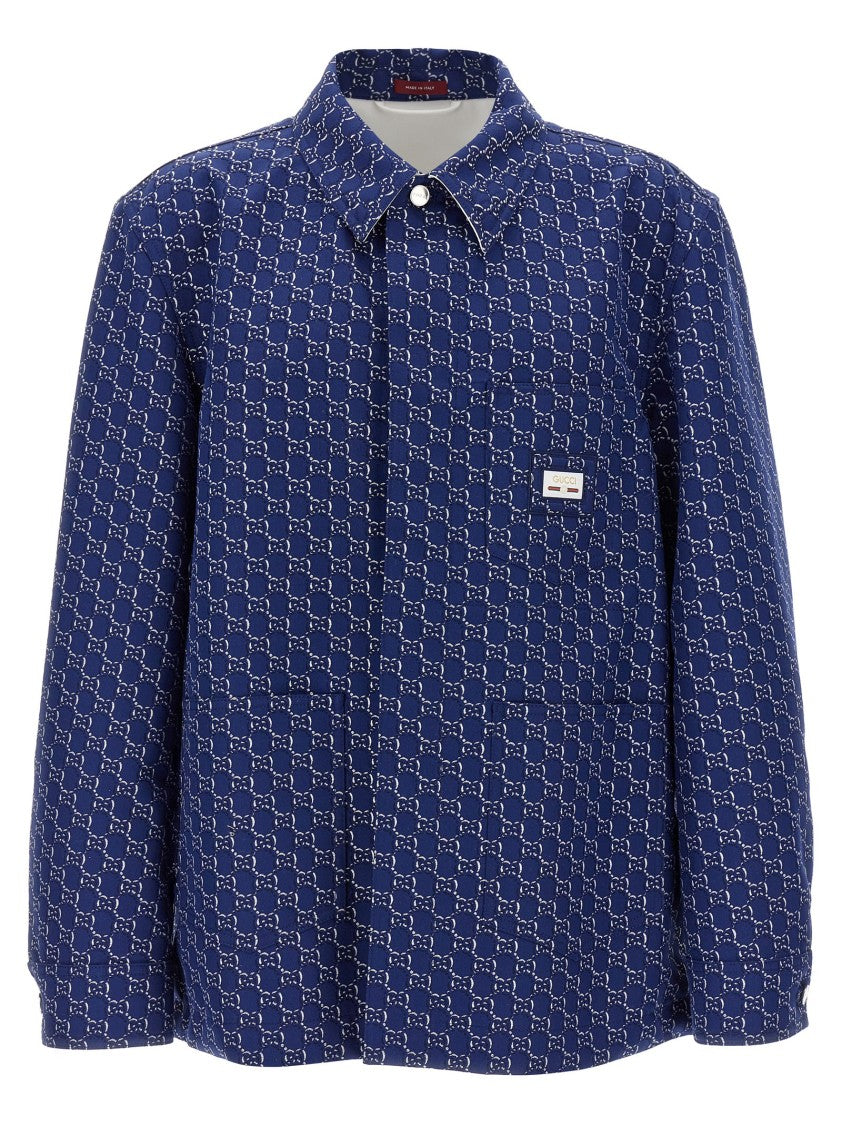 Gucci Jacquard Cotton Jacket With All-Over Gg Shadow Pattern