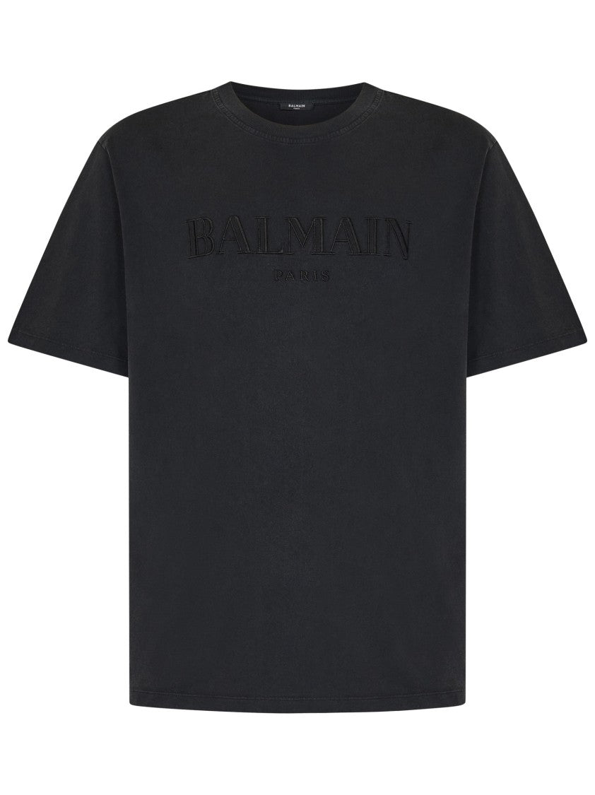 Balmain Vintage Grey Cotton Jersey T-Shirt