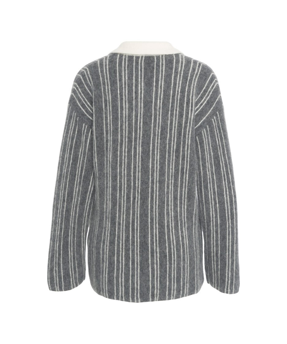 Baum Und Pferdgarten Relaxed Fit Knit Sweater With Contrasting Polo Collar