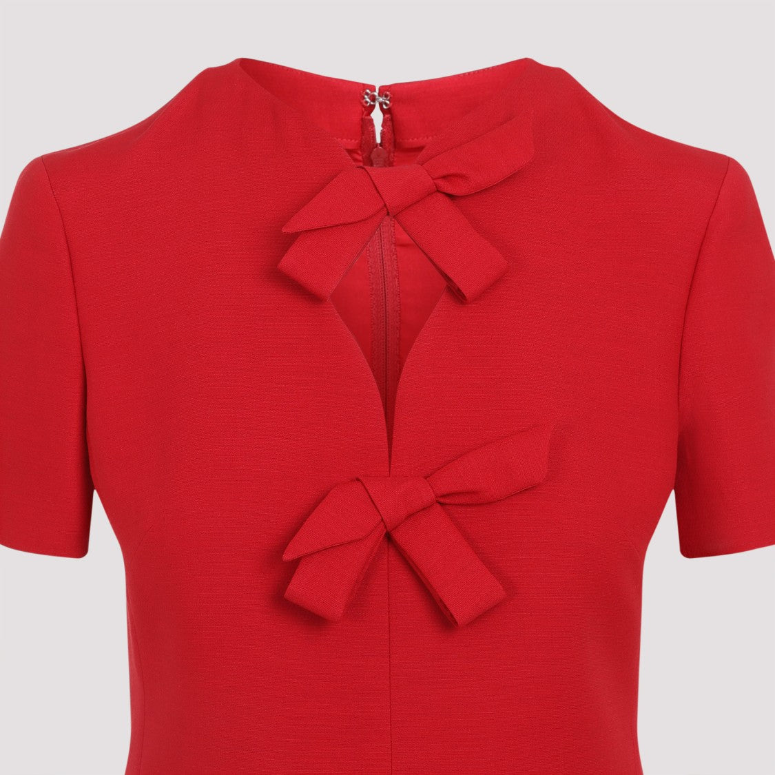 Valentino Red Virgin Wool Mini Dress