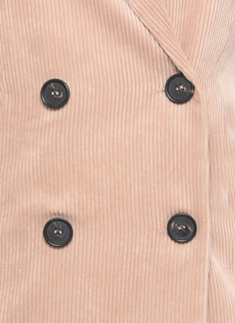 D. Exterior Corduroy Double Breasted Blazer