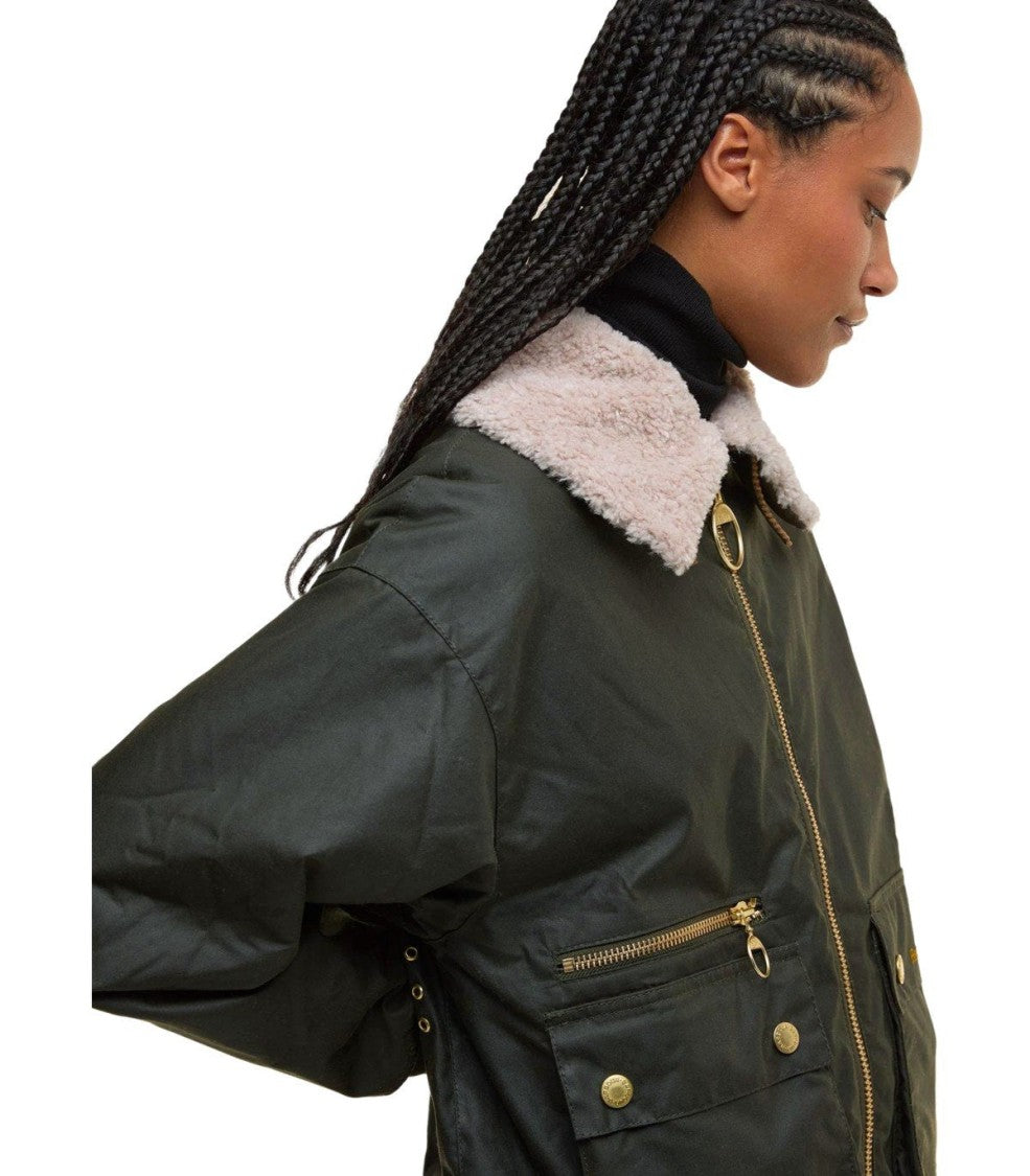 Barbour Maxine Wax Olive Green Jacket