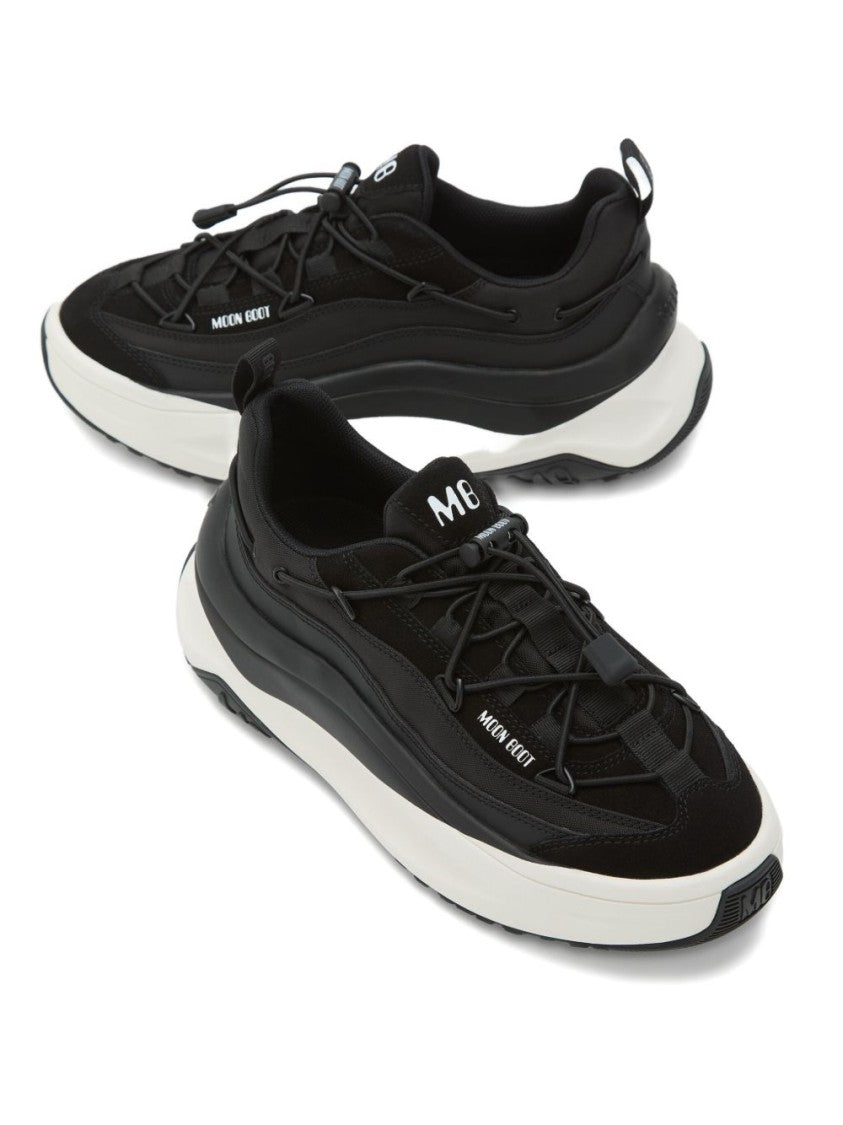 Moon Boot Black Ankle Sneakers With Distinctive Sole