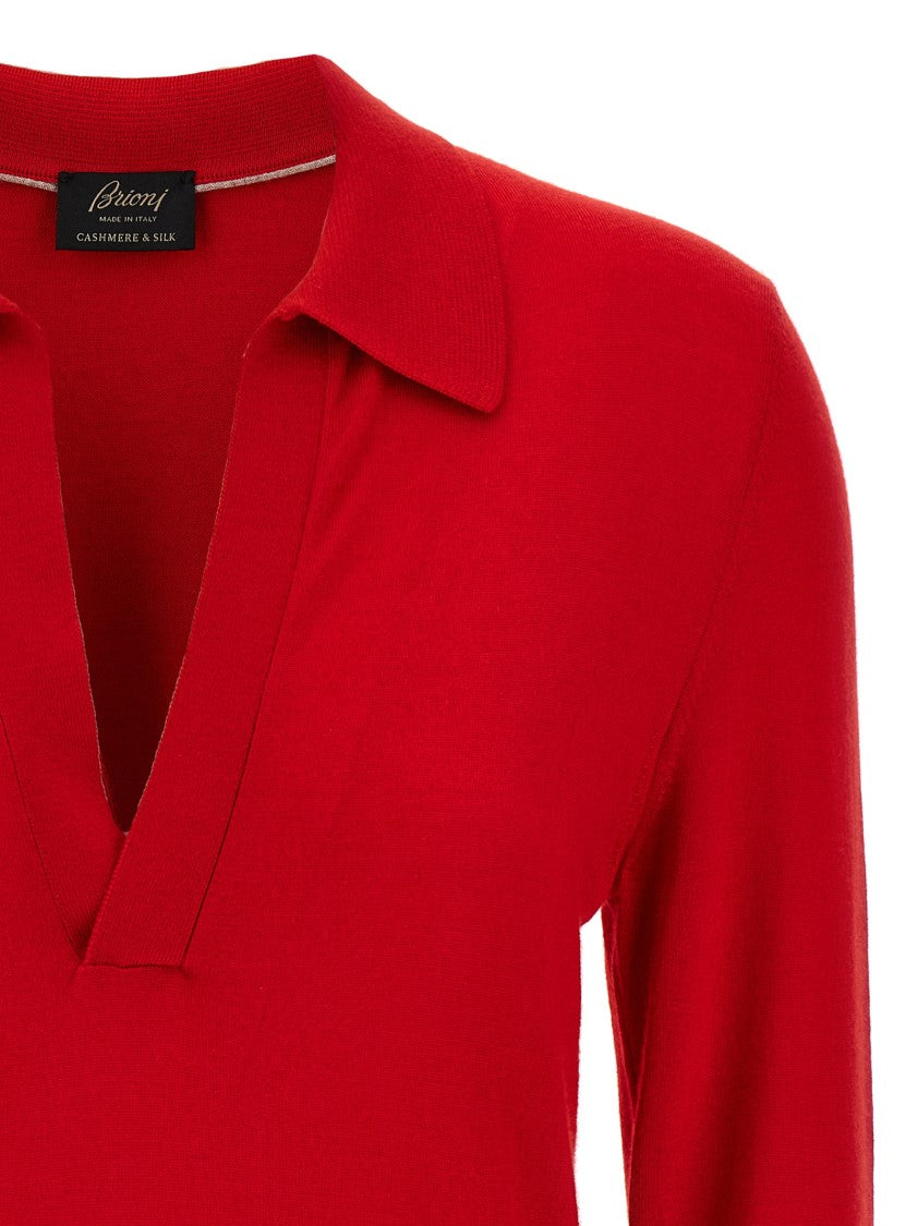 Brioni Cashmere And Silk Polo Shirt