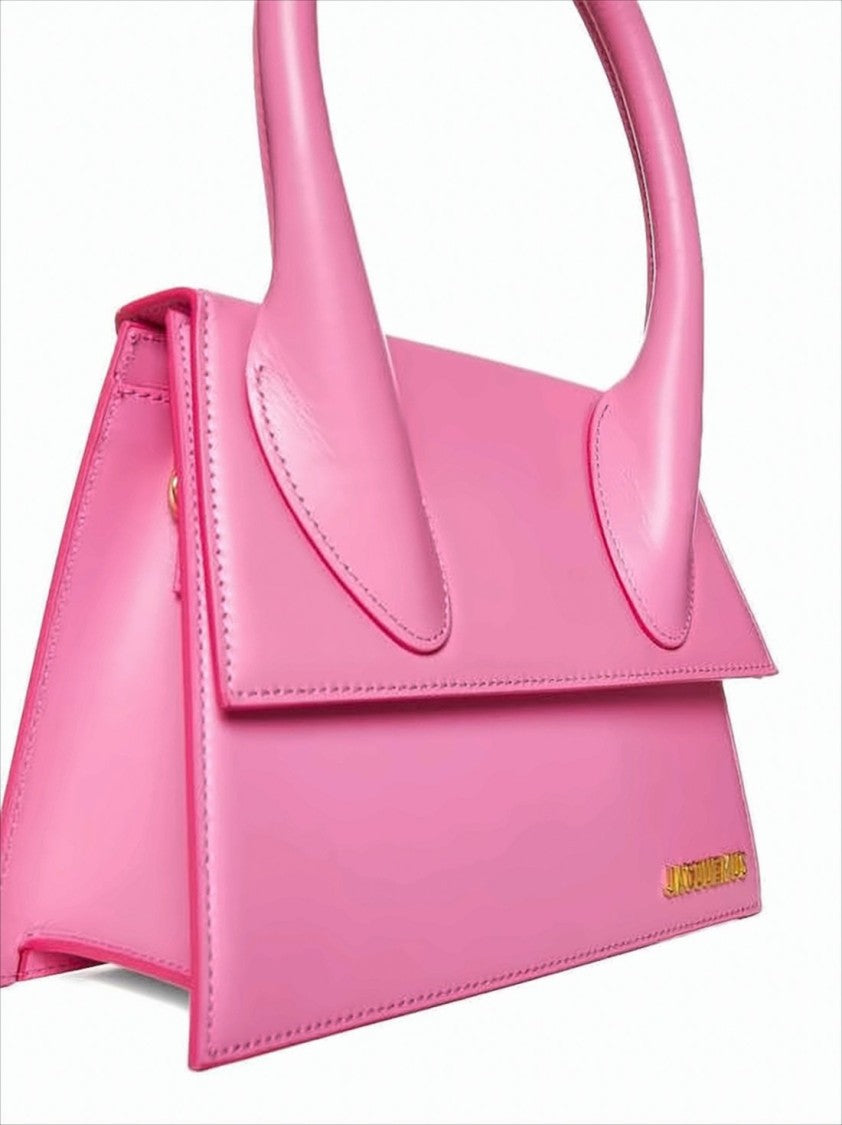 Jacquemus Trapezoidal Leather Tote Bag With Gold-Tone Detail
