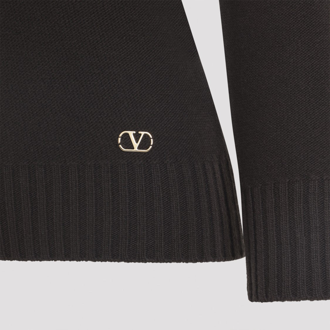 Valentino V Neck Brown Wool Sweater