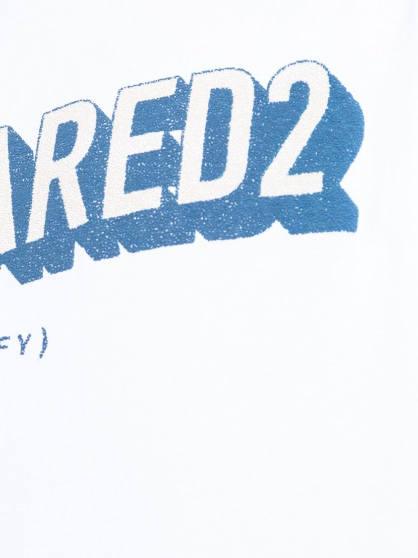 Dsquared2 Relaxed Fit Cotton T-Shirt With Bold Logo Print
