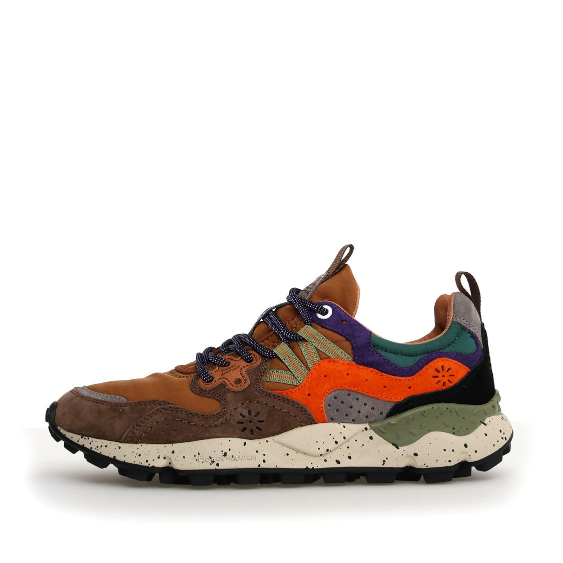 Flower Mountain Yamano 3 Sneakers In Ebony And Tobacco Suede