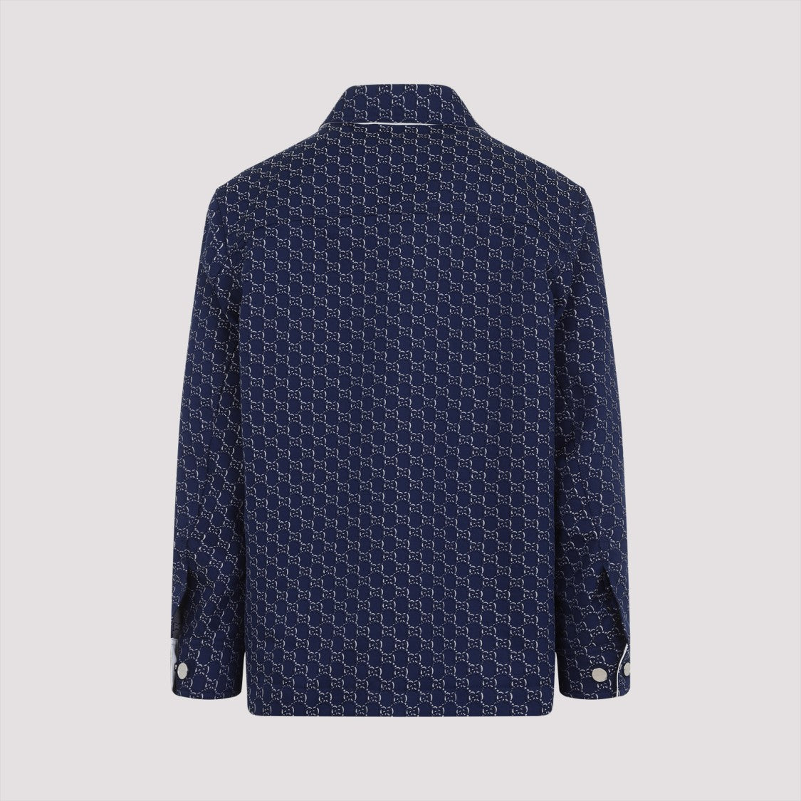 Gucci Gg Logo Blue Cotton Shirt