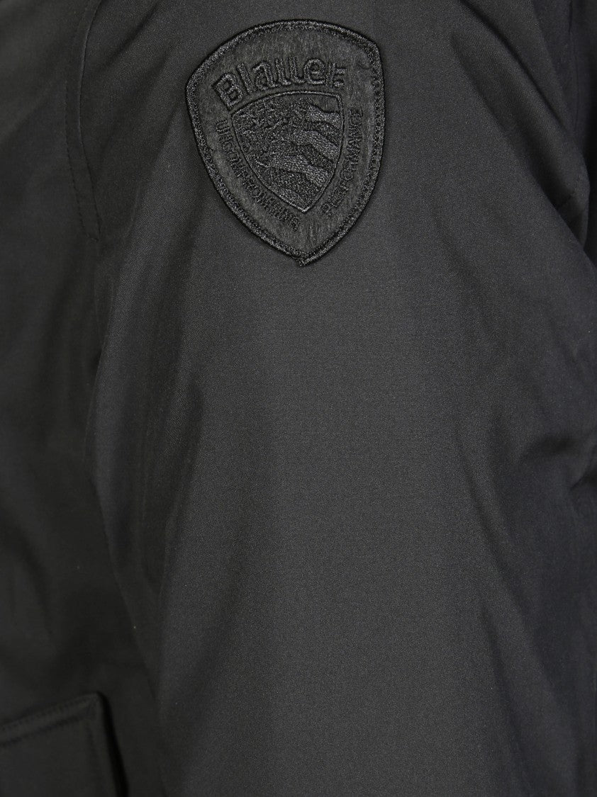 Blauer Minimalist Black Parka With Hood