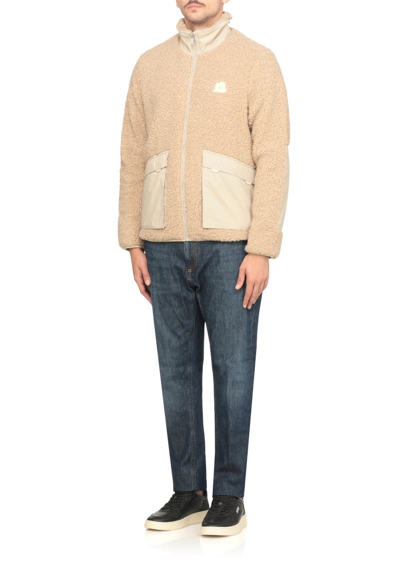 Autry Beige Teddy Jacket With High Neck