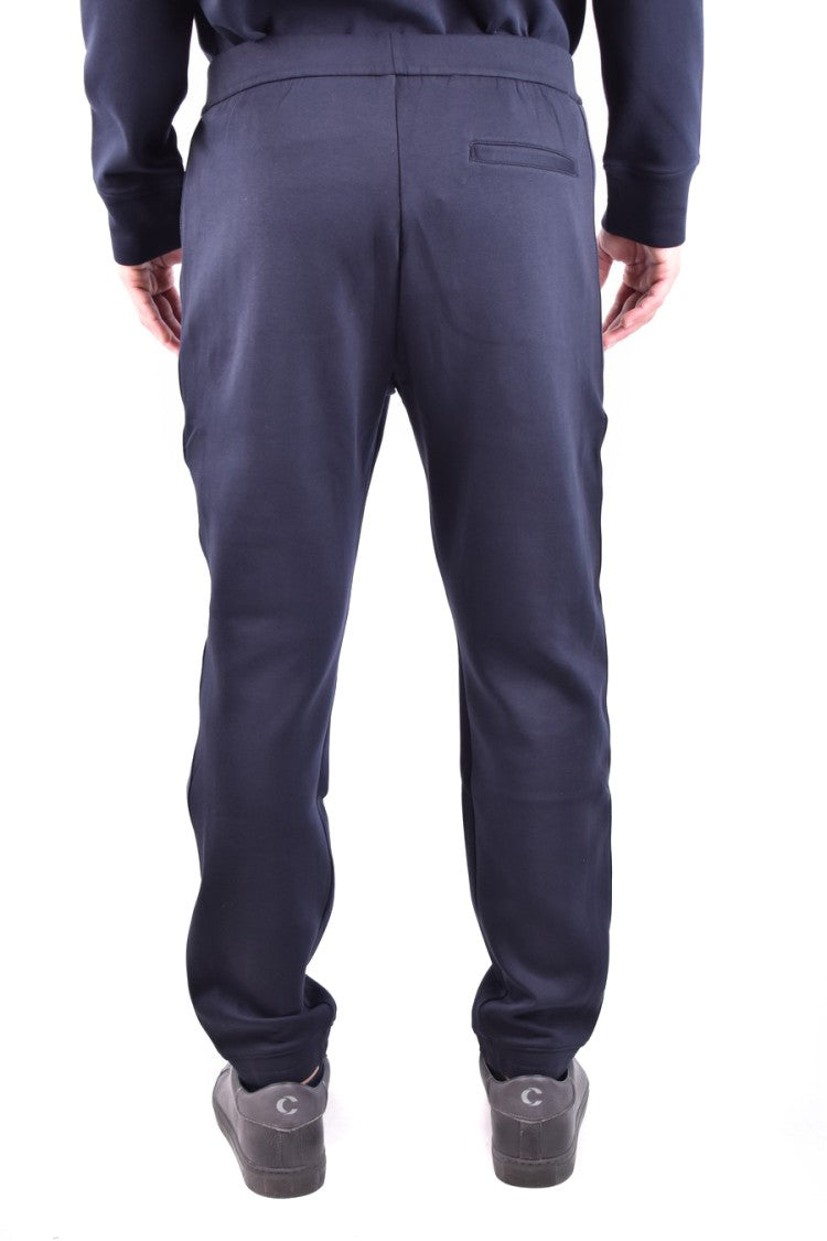 Emporio Armani Slim Fit Trousers With Vertical Logo Stripe