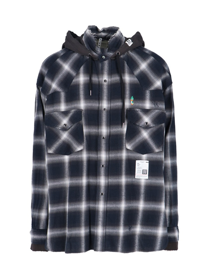 Maison Mihara Yasuhiro Long-Sleeve Black And White Plaid Shirt