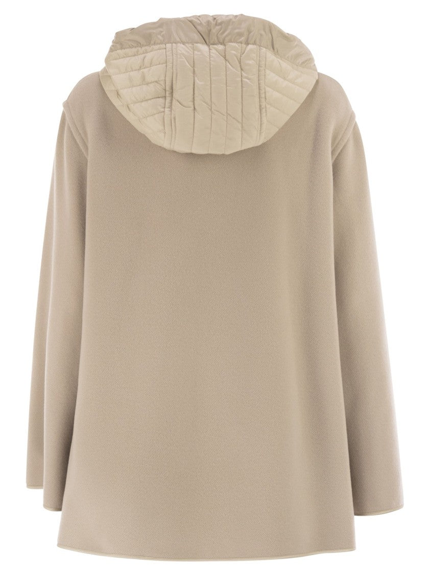 Fay Two-Material Wool And Cashmere Caban Coat