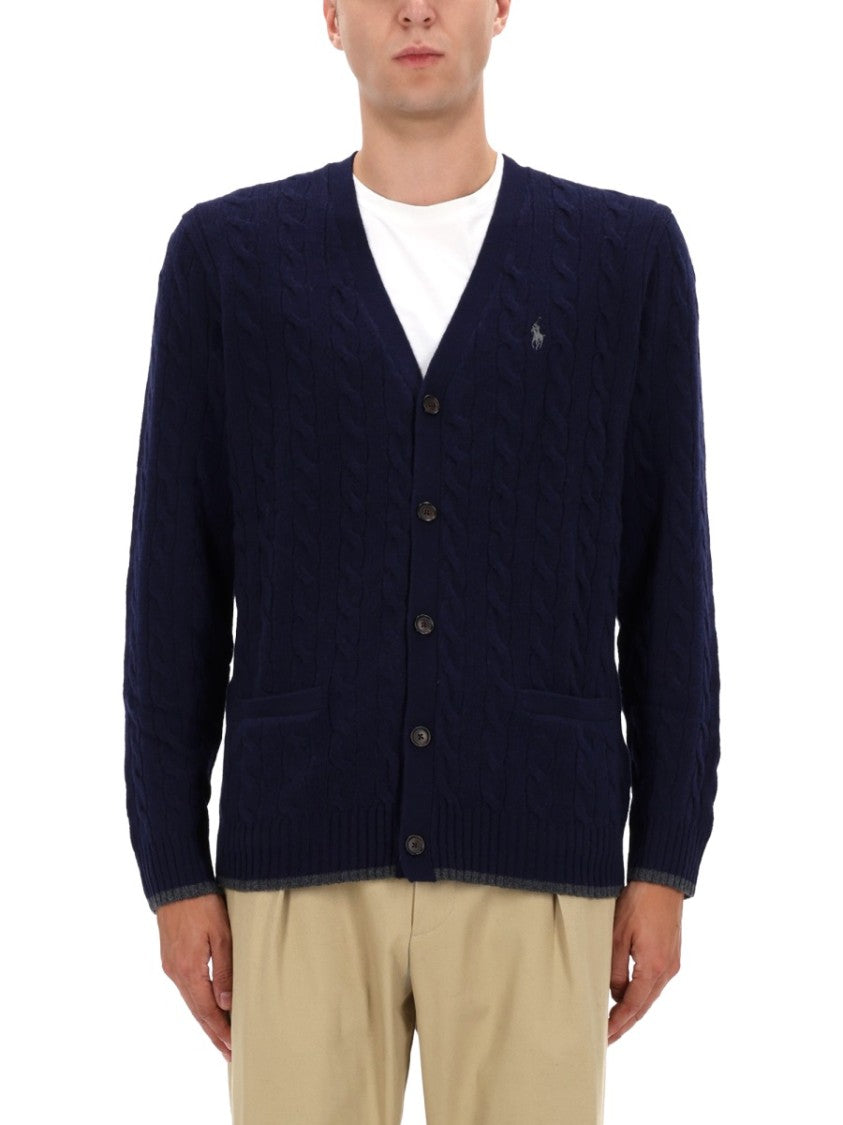Polo Ralph Lauren Navy Blue Cable-Knit Cardigan