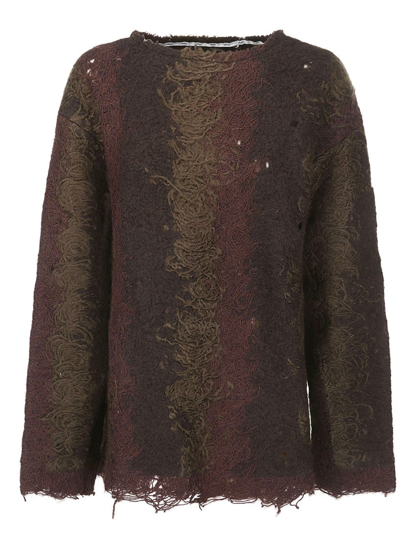 Vitelli Gradient Sweater With Flared Hem And Crew Neck