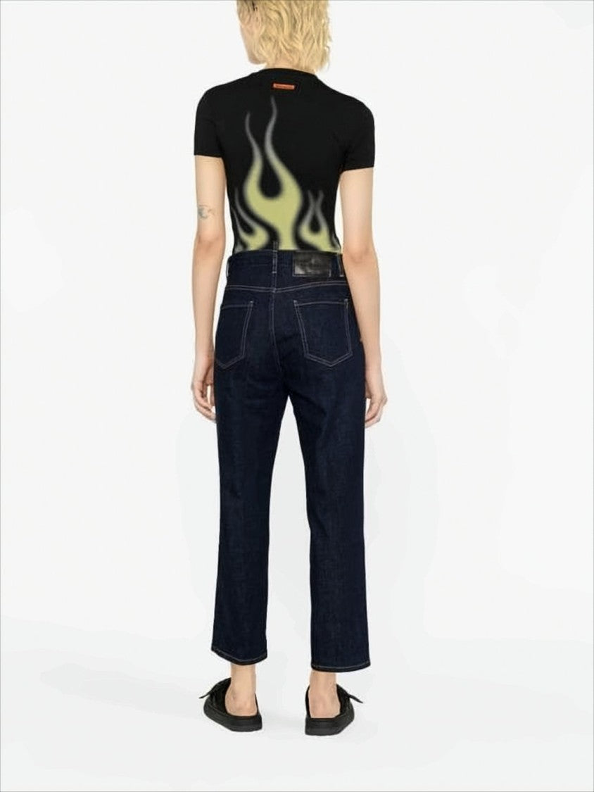 Dsquared2 Straight-Leg Denim Pants With Contrast Stitching