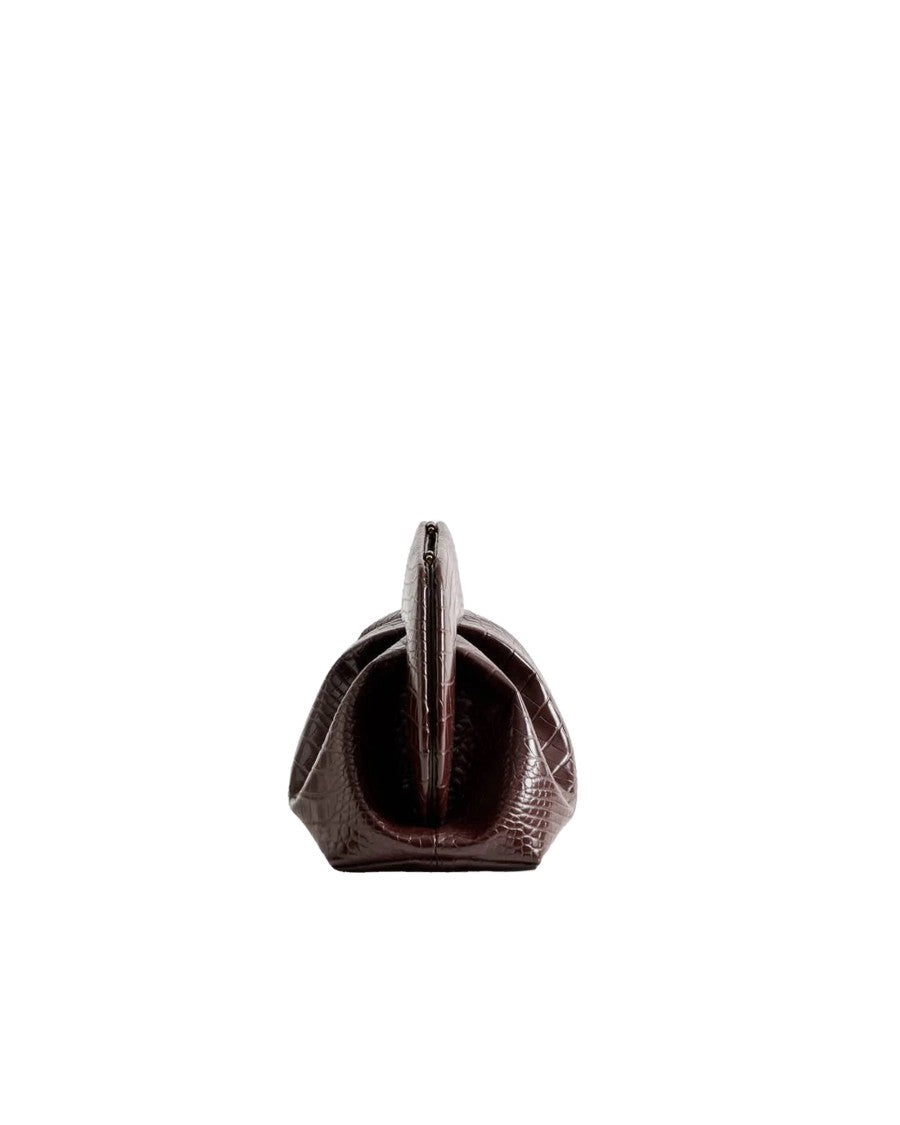 Themoirè Tia Croco Bag In Ebony