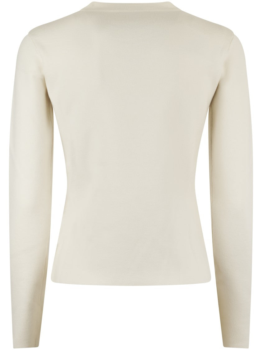 Max Mara Refined Ivory Knit Sweater With Classic Silhouette