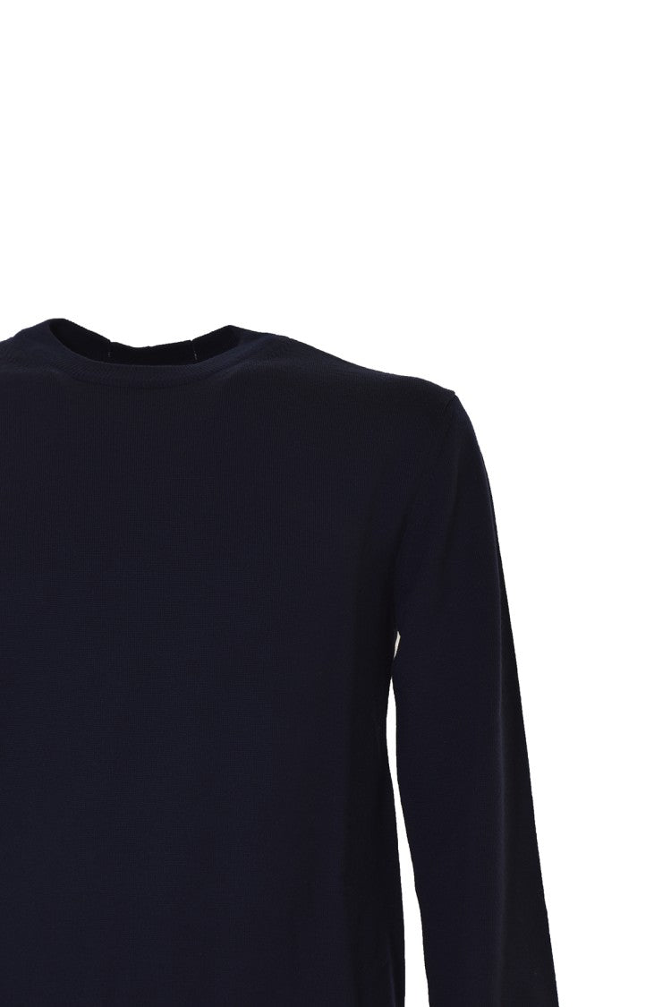 Jil Sander Blue Cotton Crew Neck Sweater