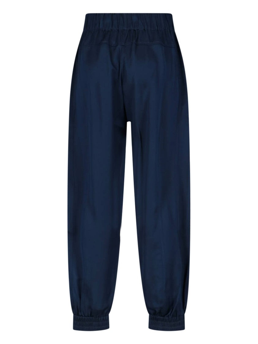 Sa Su Phi High-Waisted Silk Blend Athletic Pants With Drawstring Closure