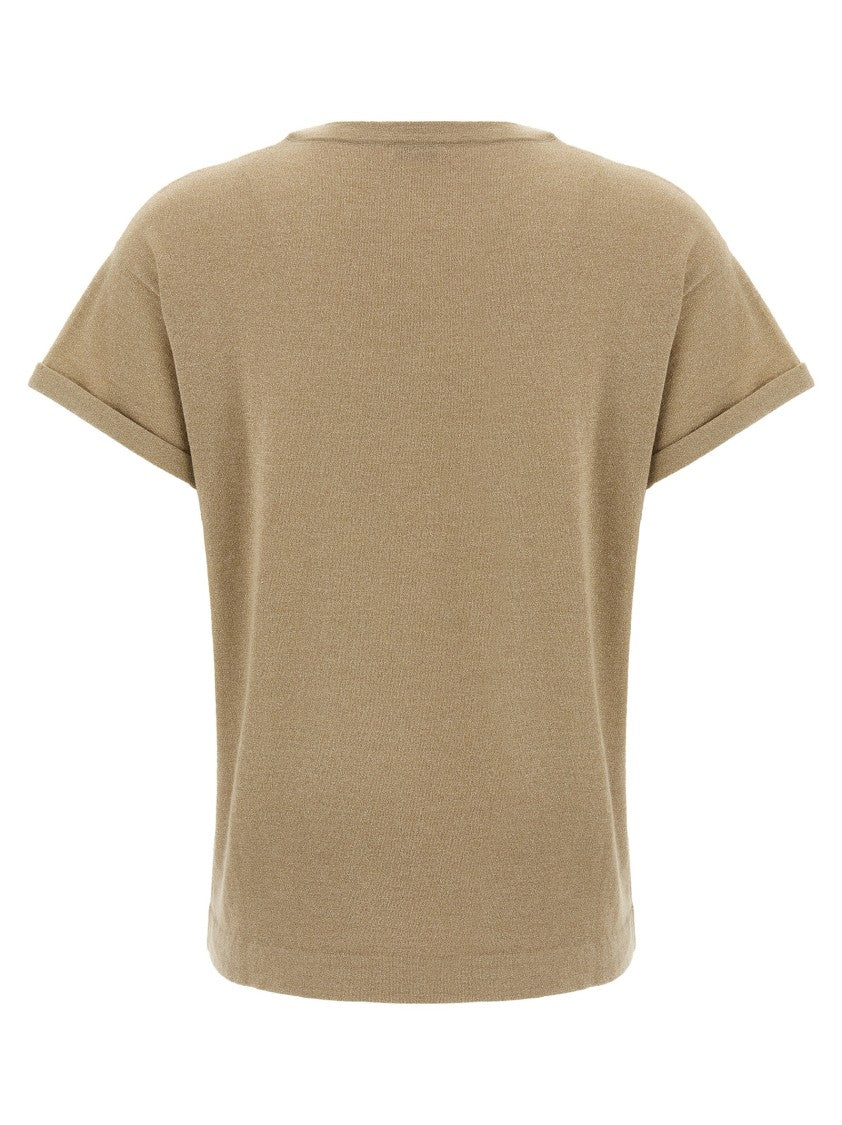 Brunello Cucinelli Lamé Cashmere T-Shirt