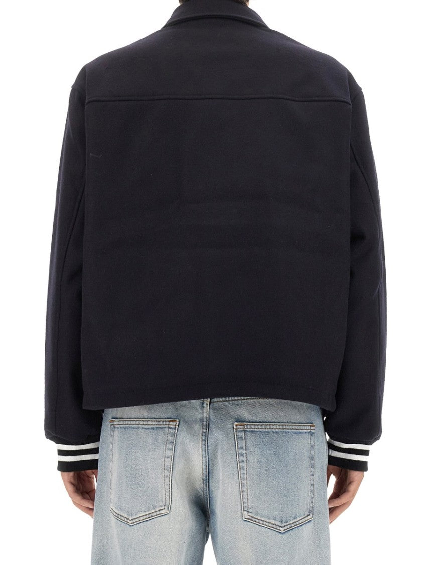 Aries Embroidered Wool Varsity Jacket