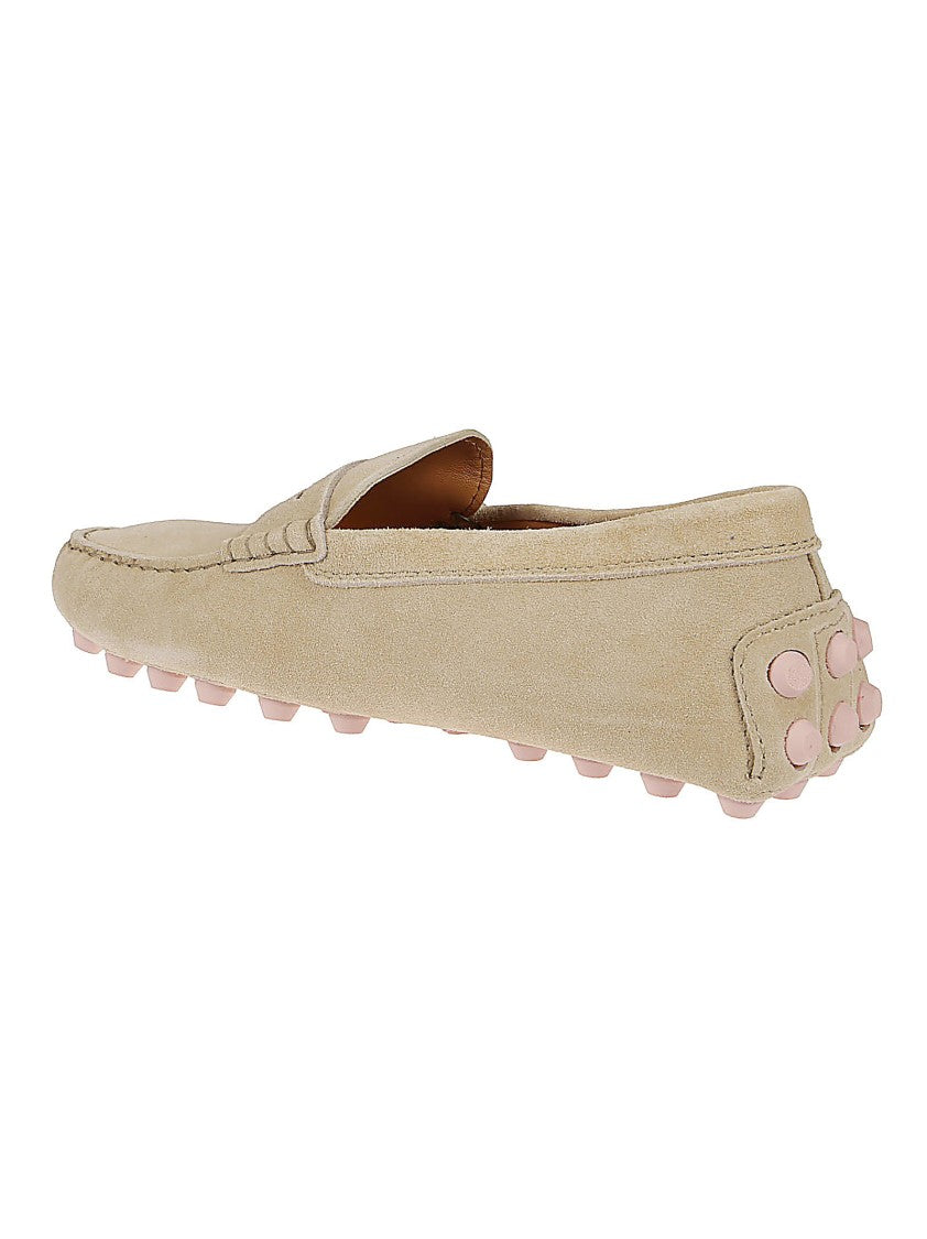 Tod's Slip-On Leather Moccasin Shoes With Rounded Toe