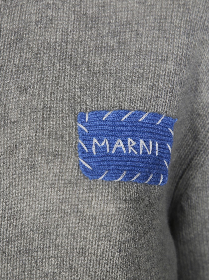 Marni Ribbed Button-Down Cardigan With Voluminous Sleeves