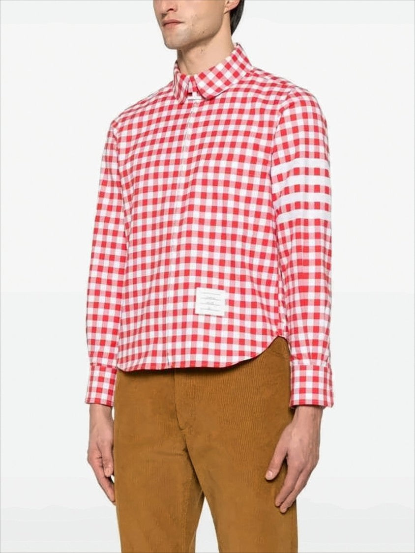 Thom Browne Gingham Check Long-Sleeve Cotton Shirt