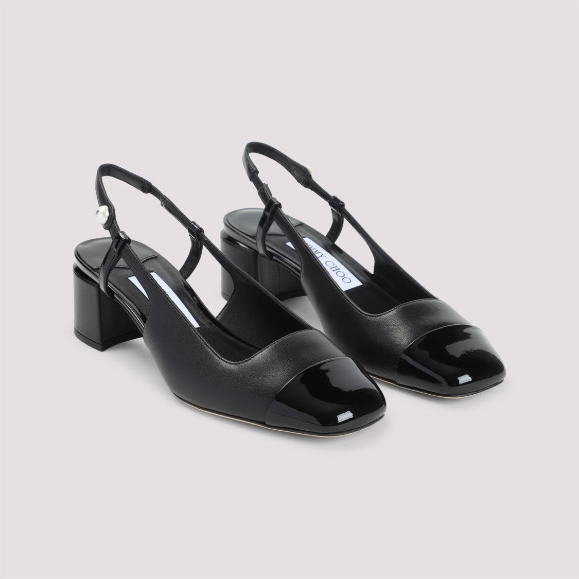 Jimmy Choo Black Patent Nappa Leather Elisa Sb 45 Pumps