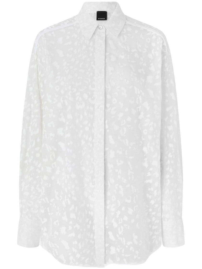 Pinko Leopard Print Long Sleeve Shirt