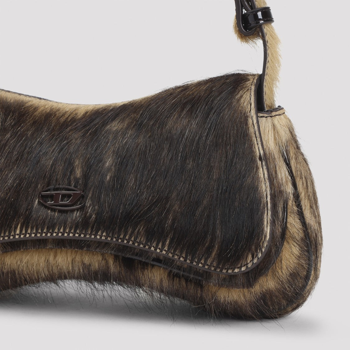 Diesel Furry Design Cow Leather Play Clutch Bag