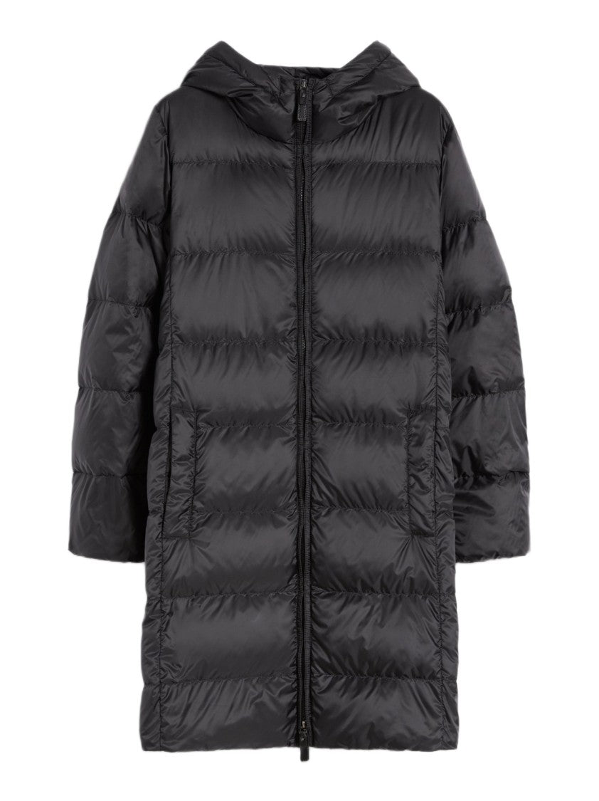 Max Mara Technical Horizontal Quilted Down Jacket With Hood