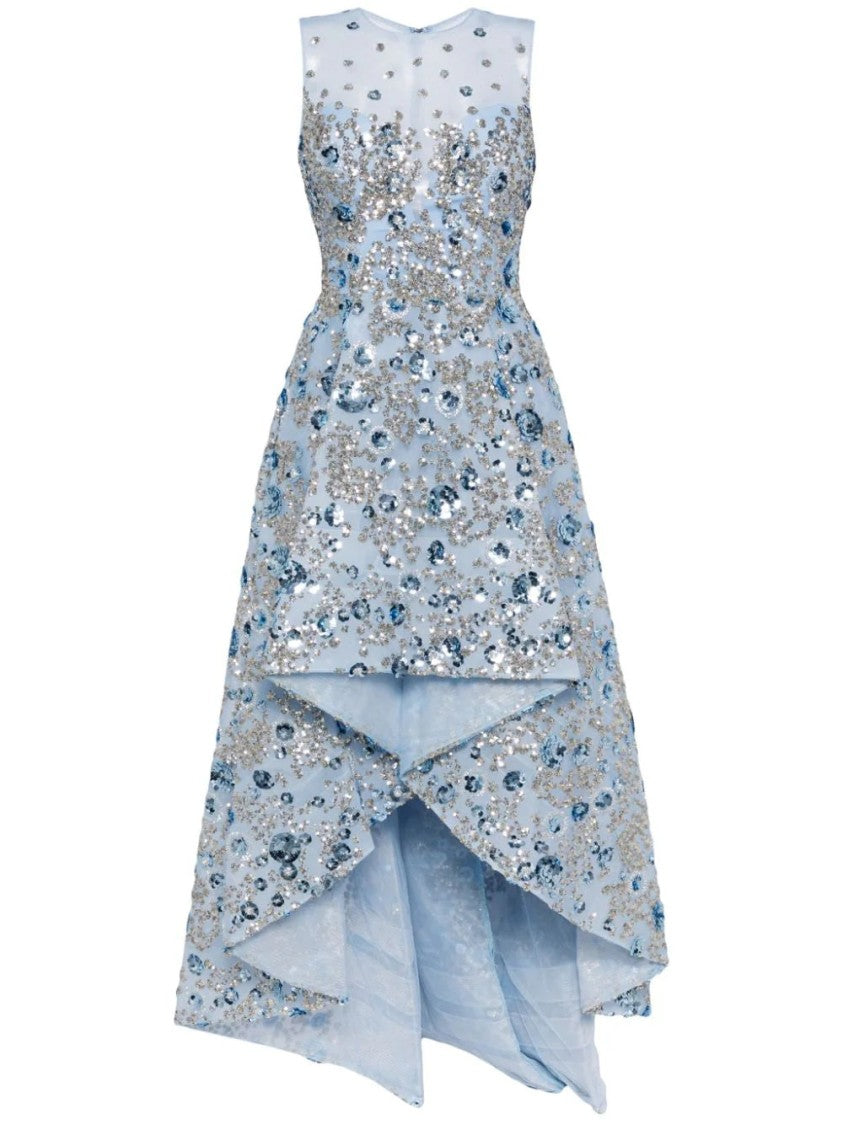 Saiid Kobeisy Tulle, High-Low Dress With Dotted Beading