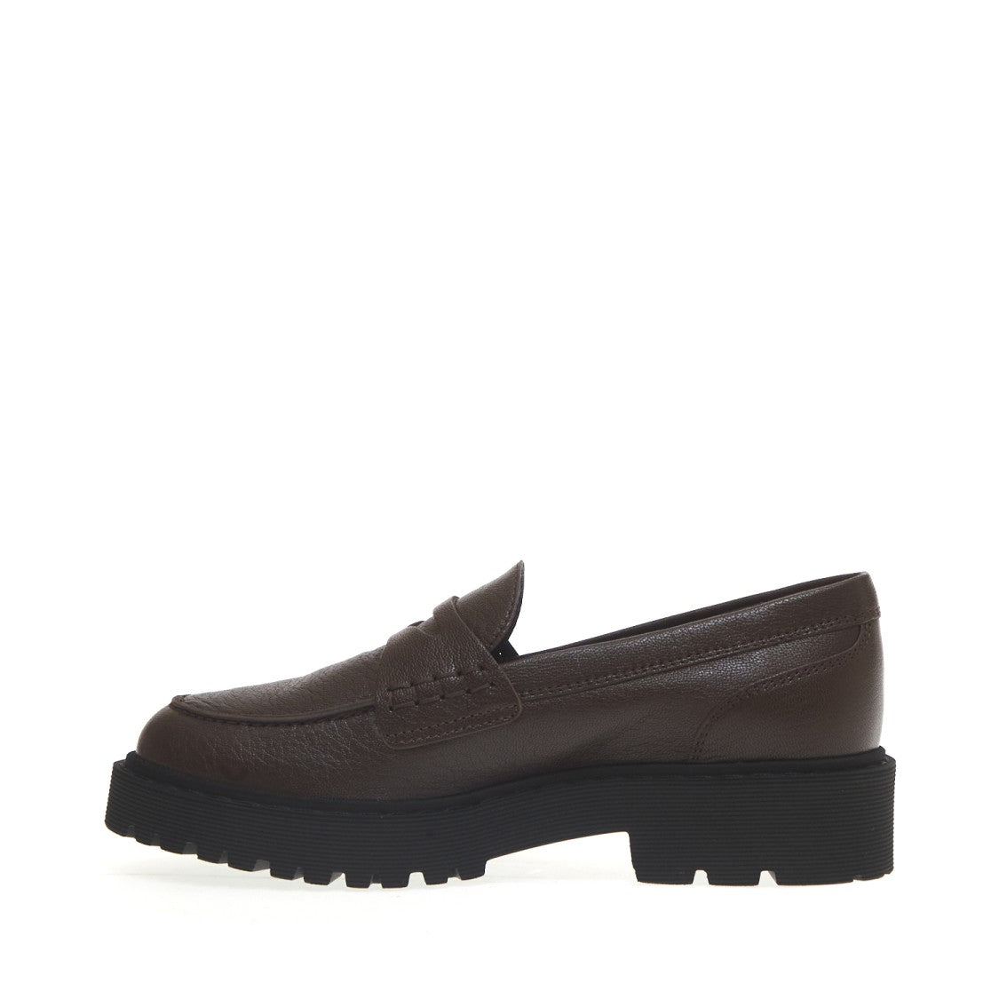 Hogan Brown Leather Route Bottom Moccasin