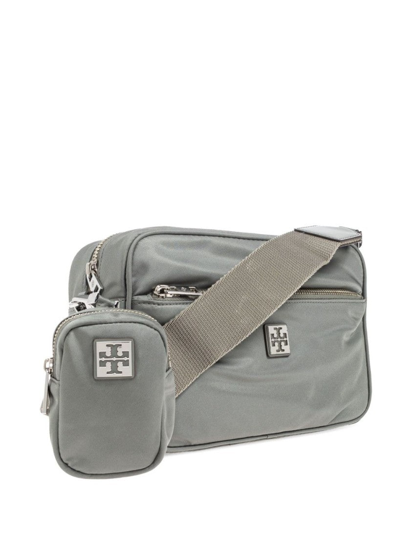 Tory Burch Rectangular Grey Shoulder Bag With Adjustable Strap