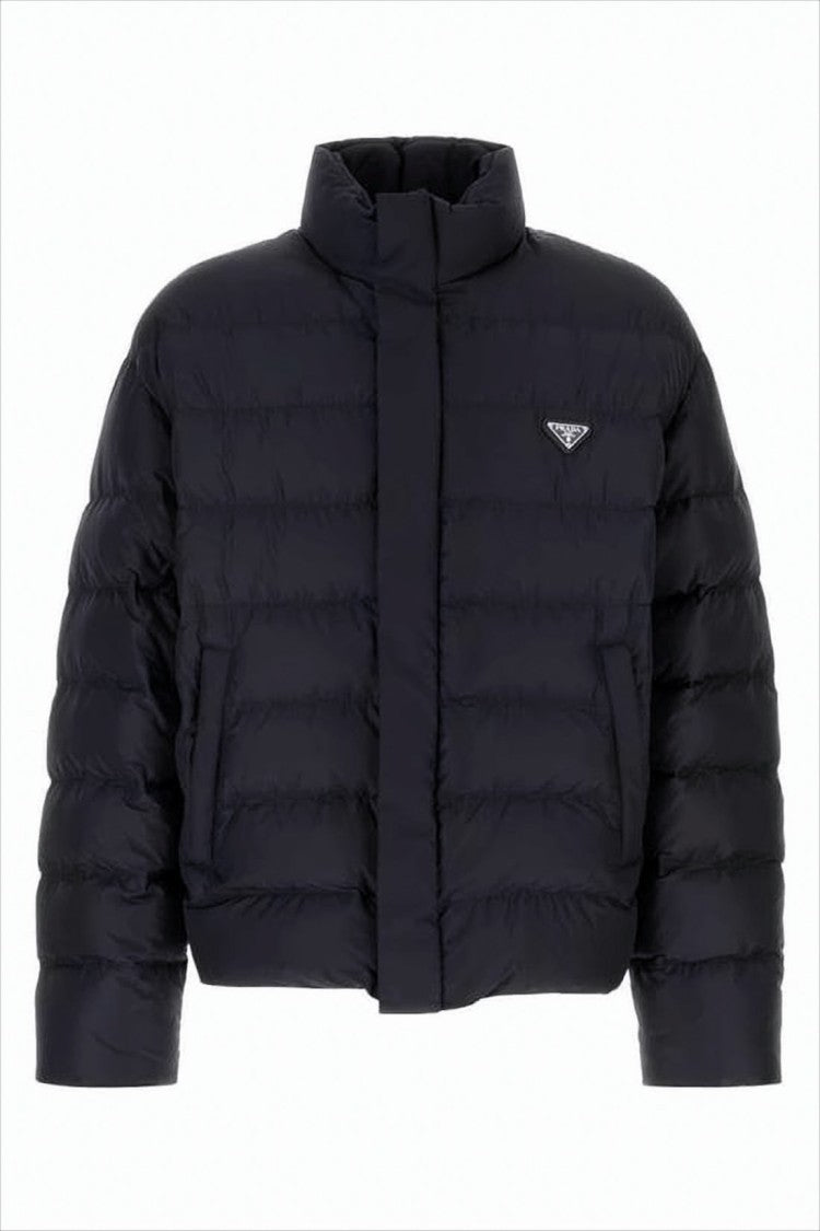Prada Cropped Down Jacket With High Collar