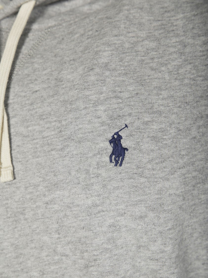 Polo Ralph Lauren Light Grey Pullover Hoodie With Drawstring