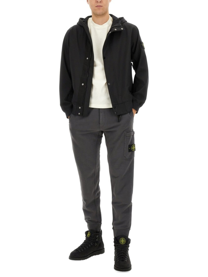 Stone Island Hooded Black Casual Jacket