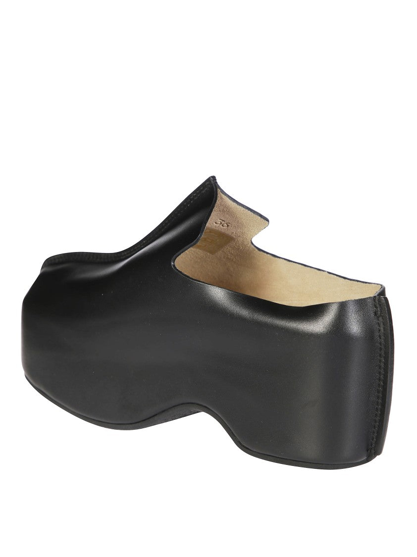 J. W. Anderson Sculptural Black Leather Platform Clog