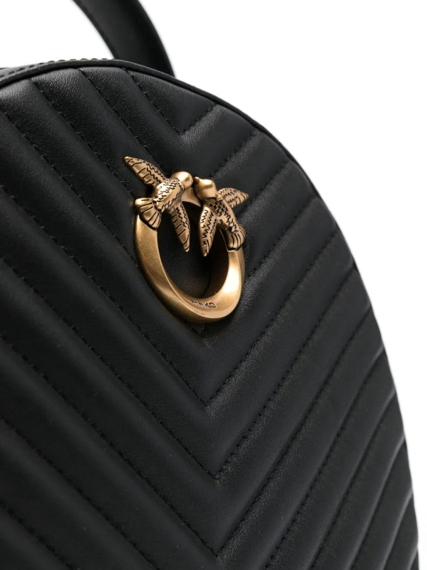 Pinko Love Chevron Leather Backpack