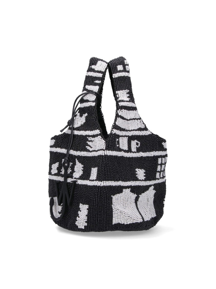 J. W. Anderson Mini Beaded Bag – Black/White