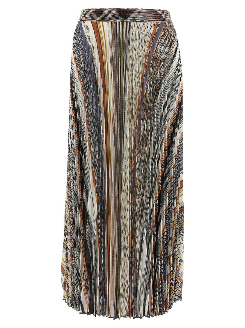 Missoni Striped Knit Pleated Midi Skirt