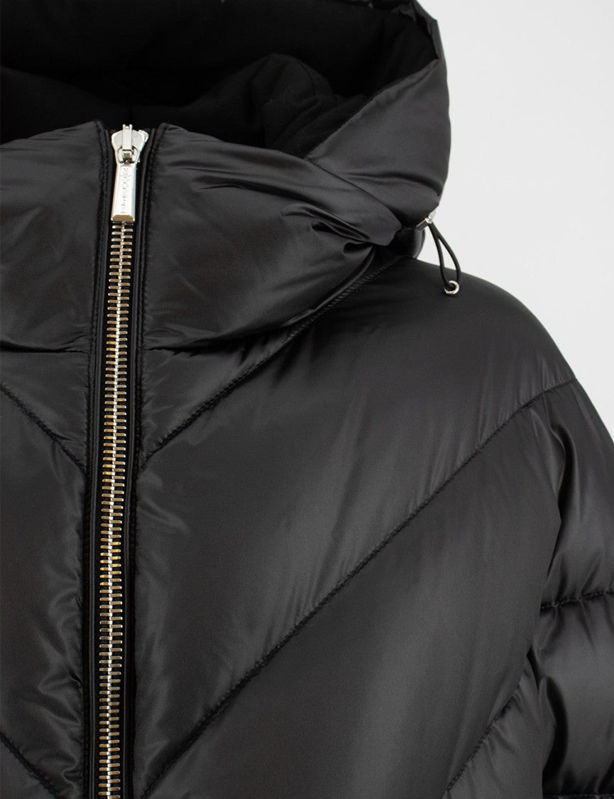 Moorer Quilted Black Puffer Jacket With Hood